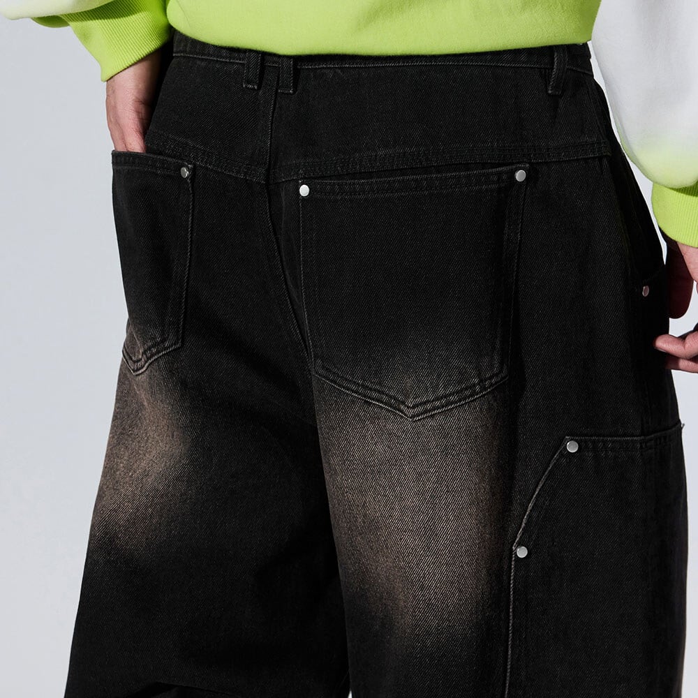 刷色寬版牛仔褲 Canvas Wide Leg Jeans