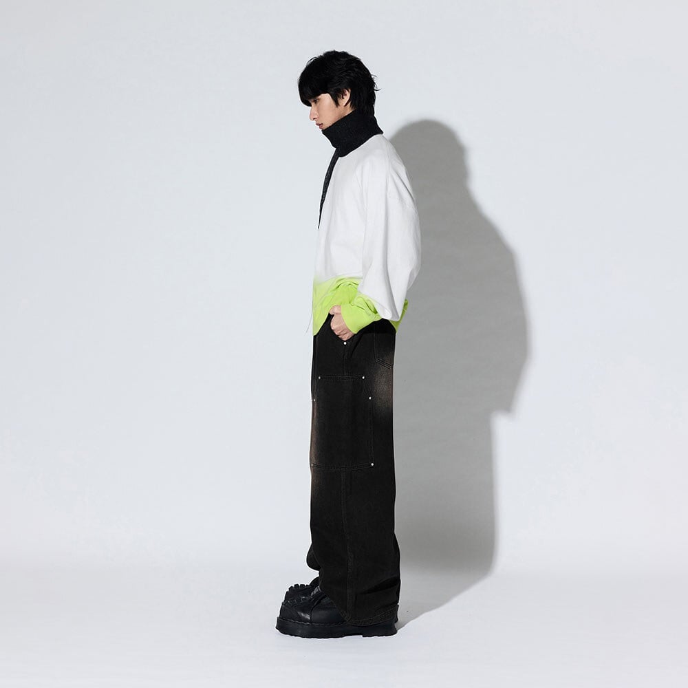 刷色寬版牛仔褲 Canvas Wide Leg Jeans