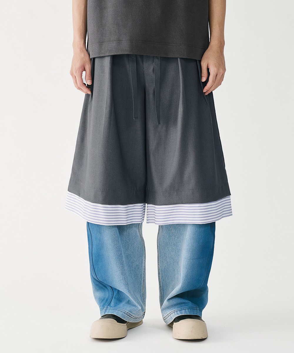 打褶寬褲 Cropped Wide Trousers