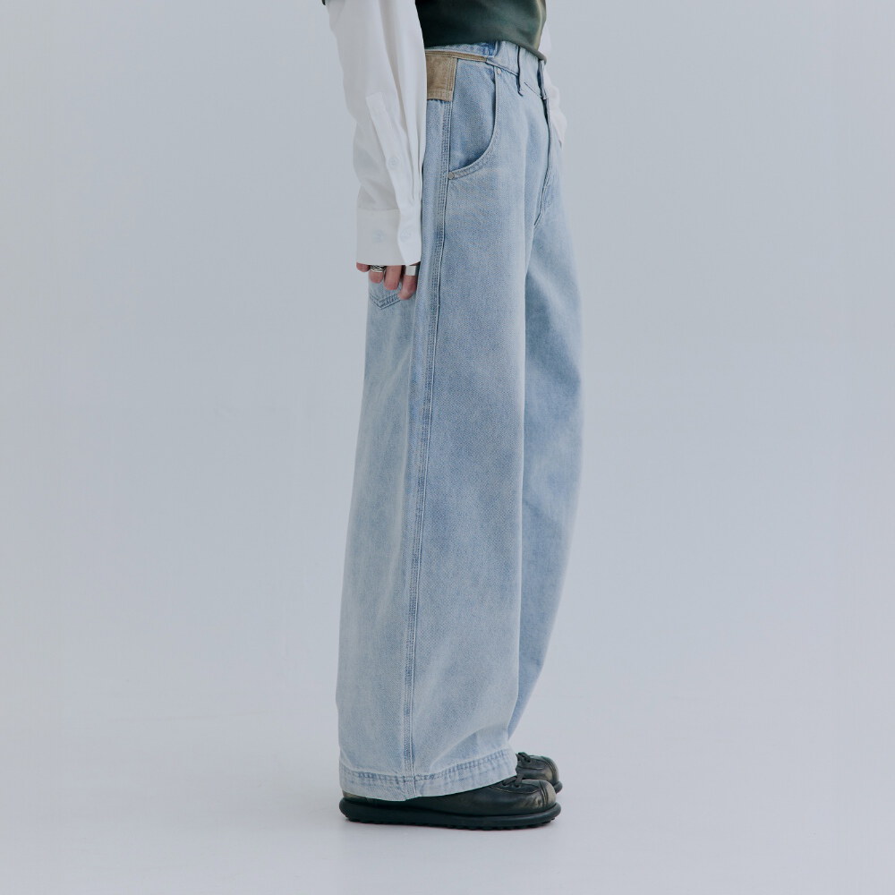 拼接牛仔短褲 After Hours Panel Jeans