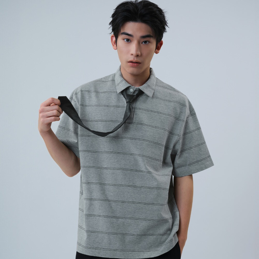 合成皮鈕扣領帶 Faux-Leather Button Tie
