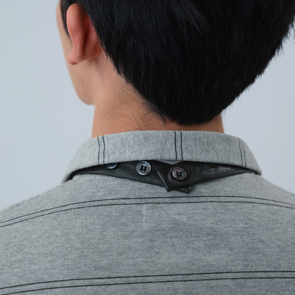 合成皮鈕扣領帶 Faux-Leather Button Tie