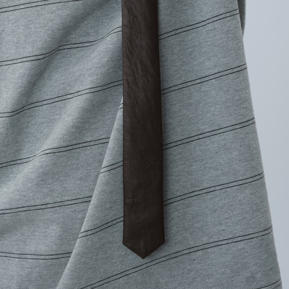 合成皮鈕扣領帶 Faux-Leather Button Tie