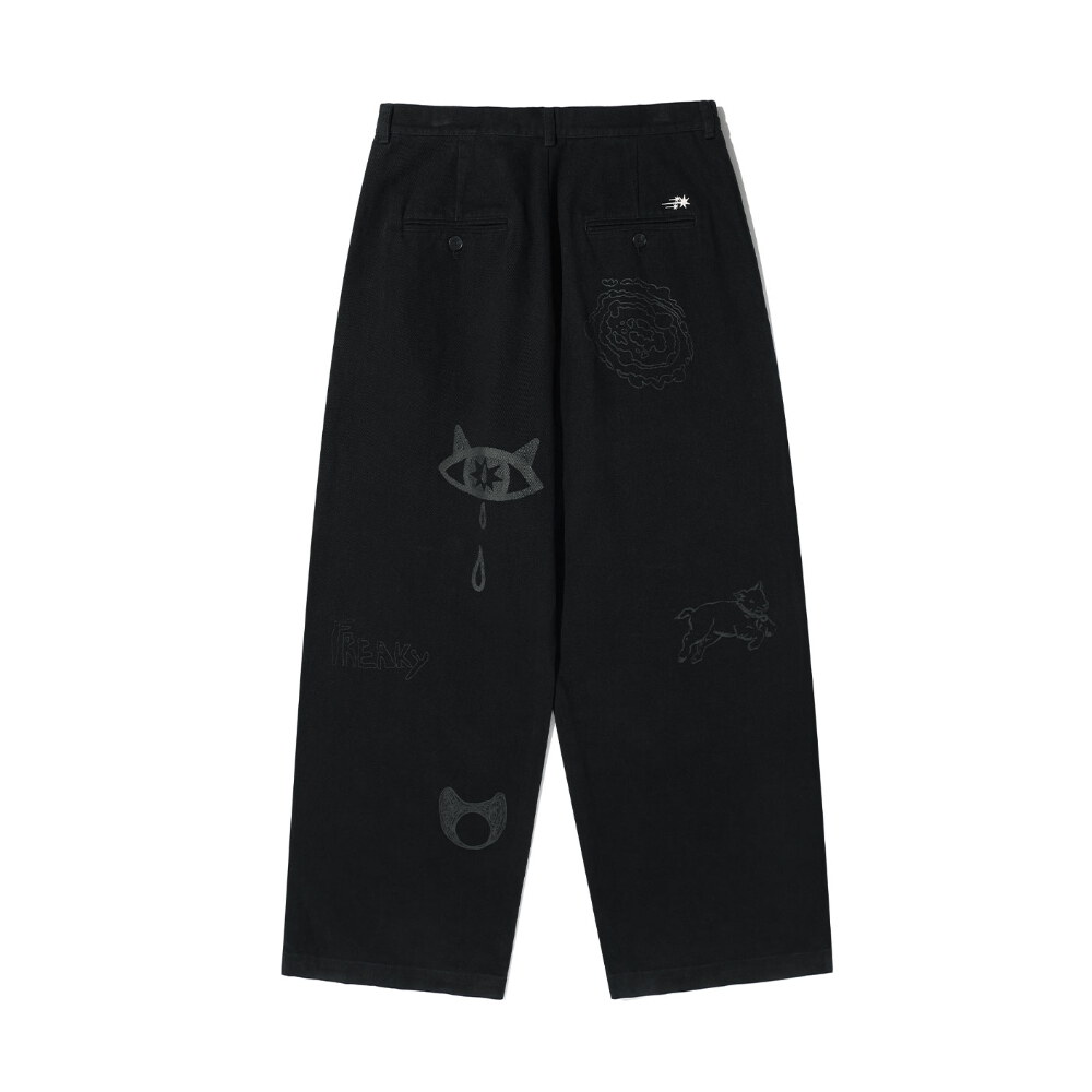 手繪圖騰水洗寬褲 DOODLE COTTON WASHED PANTS