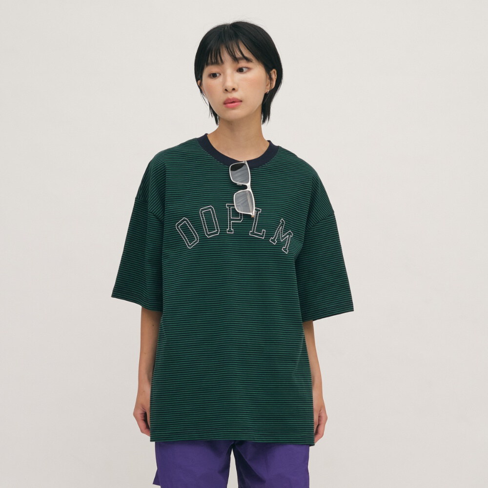 日常細條紋短TEE