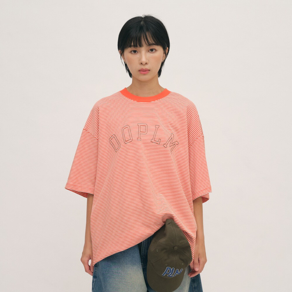 日常細條紋短TEE