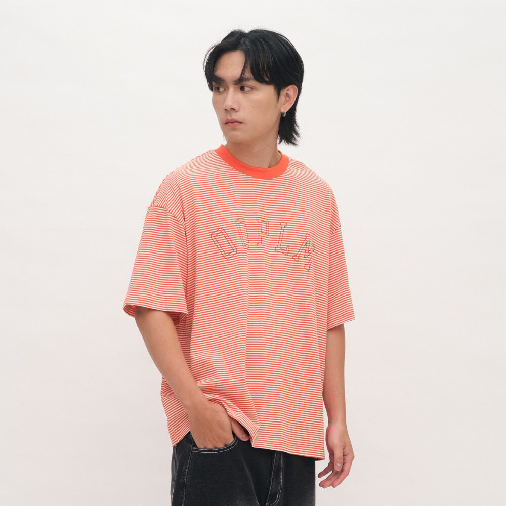 日常細條紋短TEE
