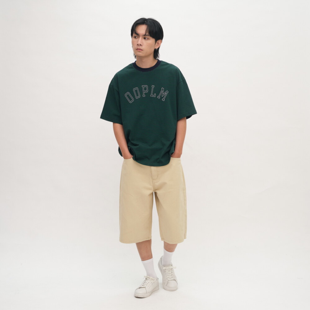 日常細條紋短TEE
