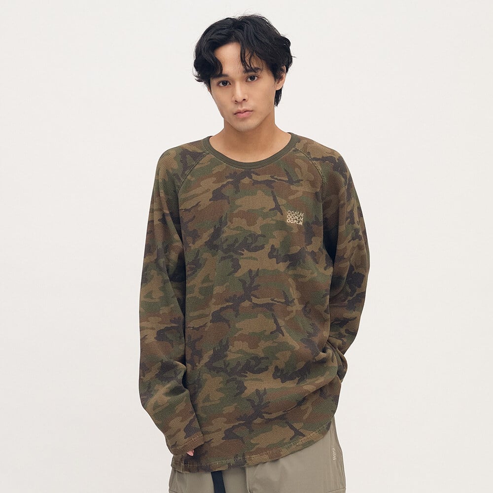 迷彩華夫格長TEE