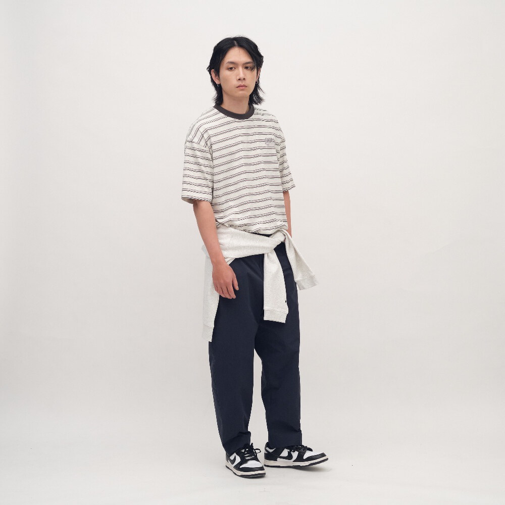 臘腸狗狗滑板條紋短TEE