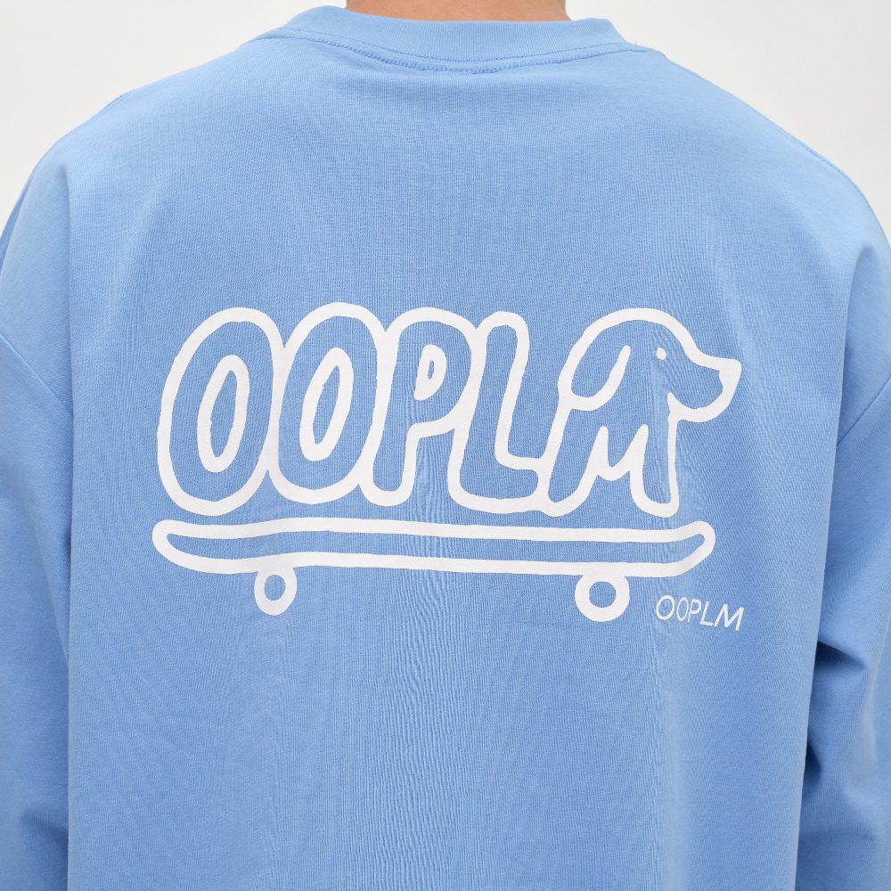 臘腸狗狗滑板長袖TEE