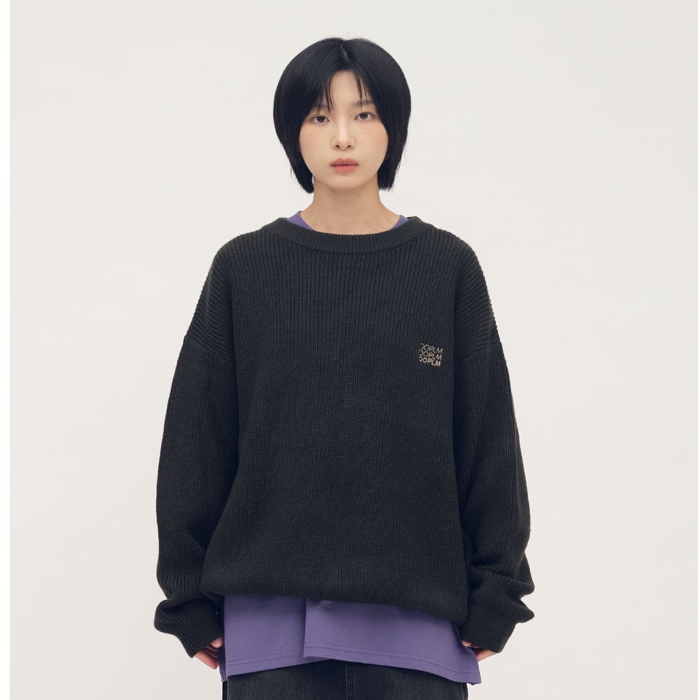 日常圓領針織毛衣