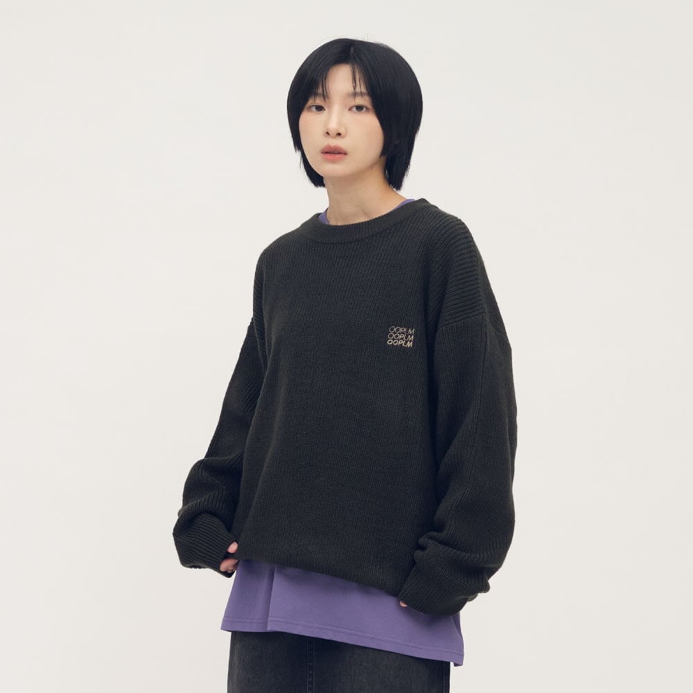 日常圓領針織毛衣