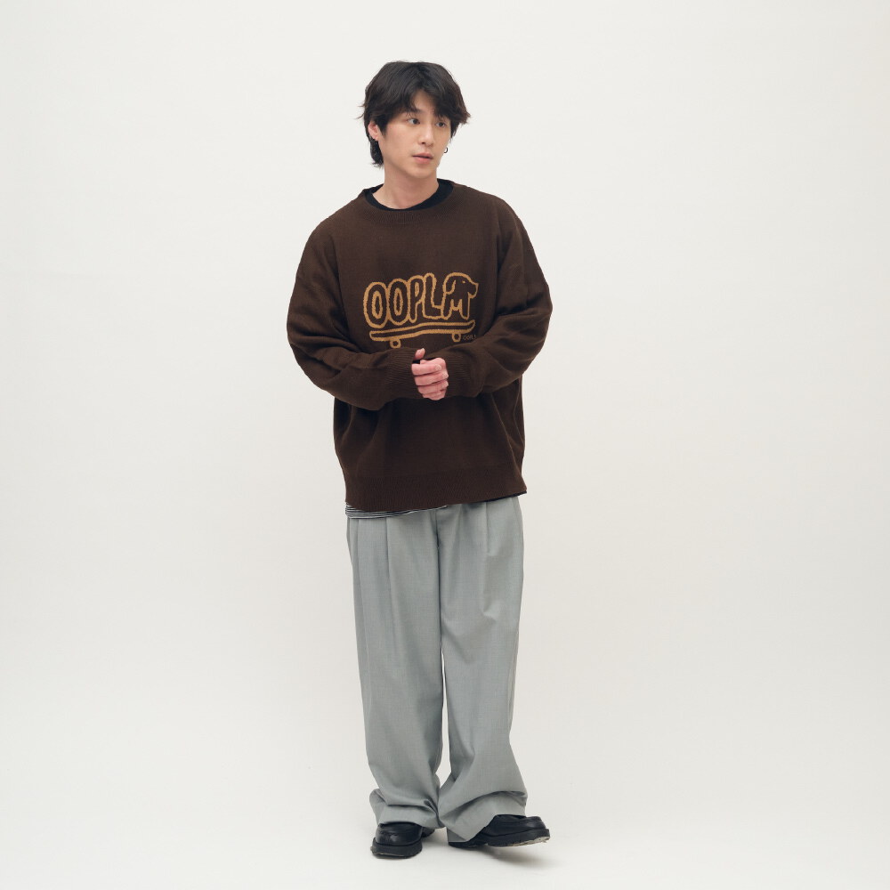 臘腸狗狗滑板針織毛衣