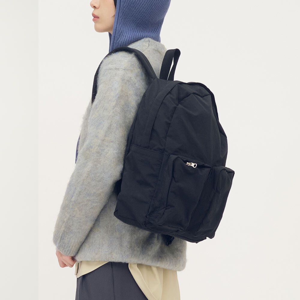 尼龍立體口袋雙肩包