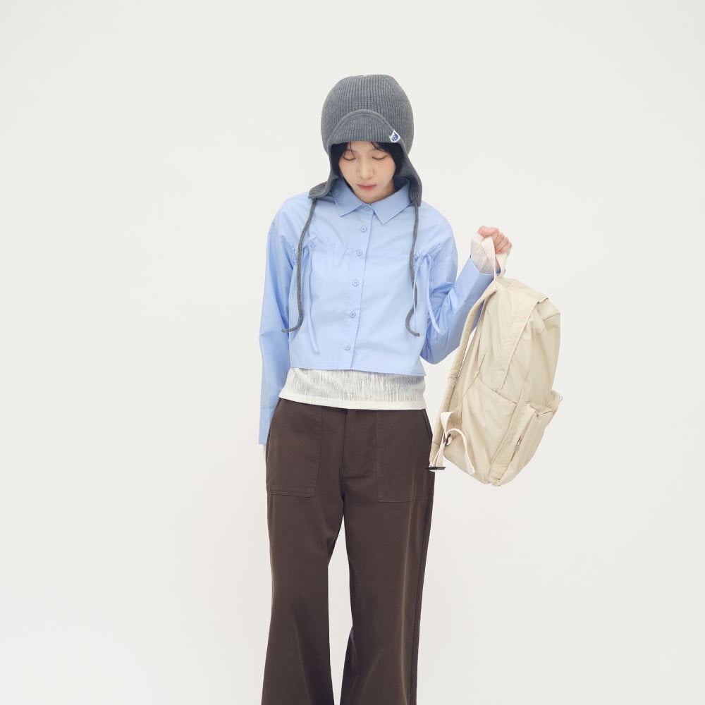 尼龍立體口袋雙肩包