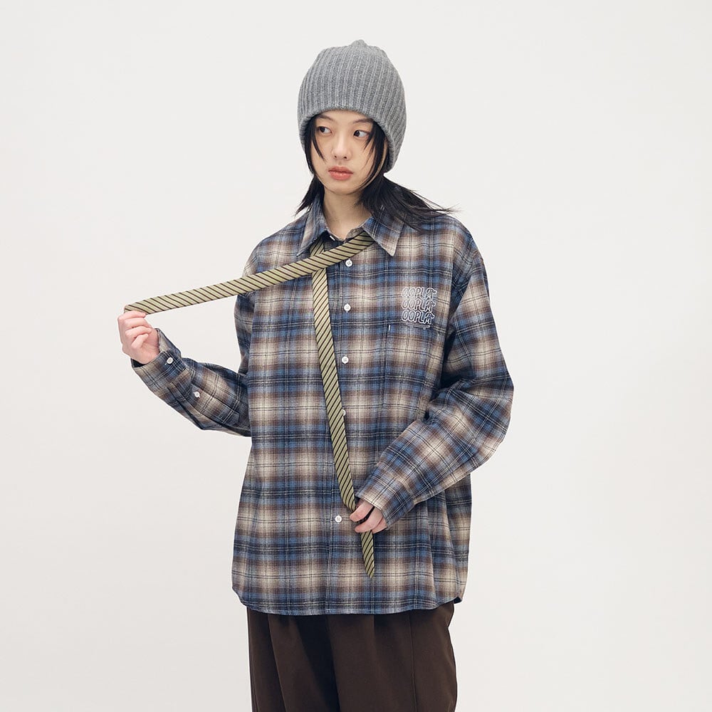 臘腸狗狗滑板格紋襯衫