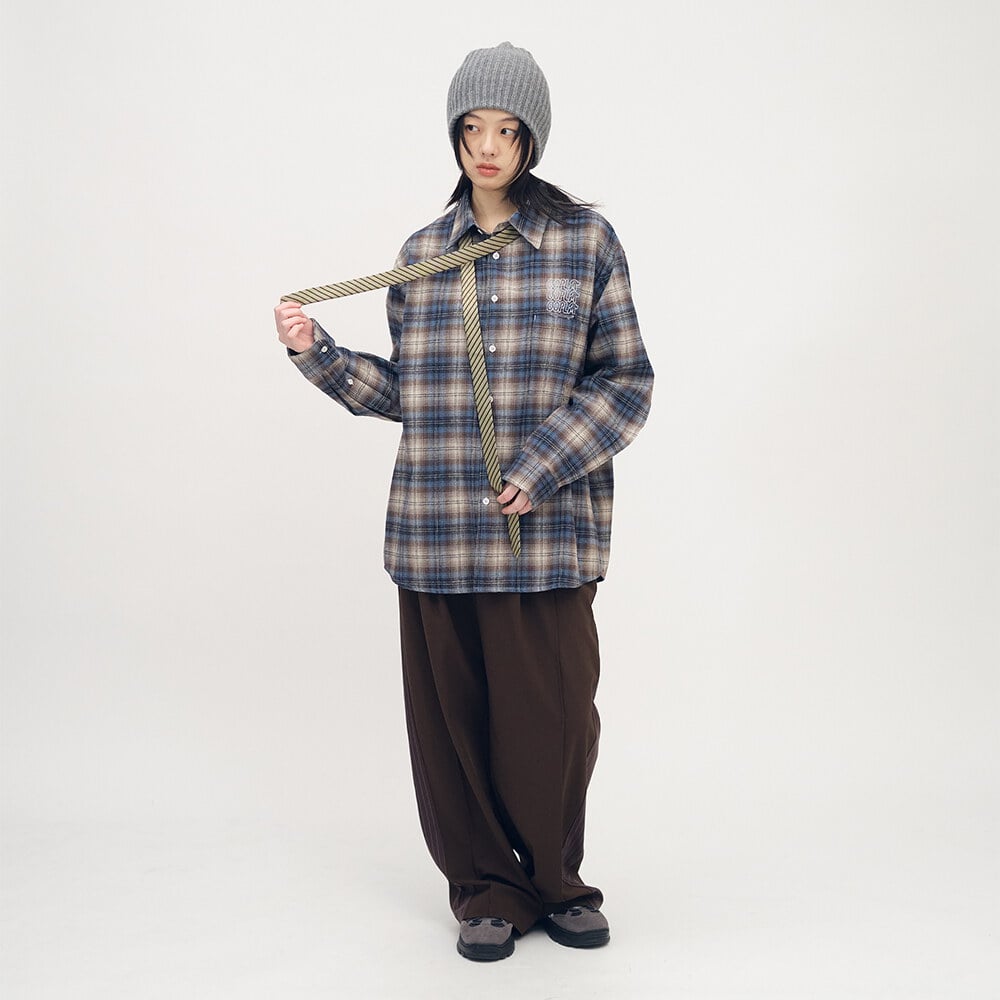 臘腸狗狗滑板格紋襯衫