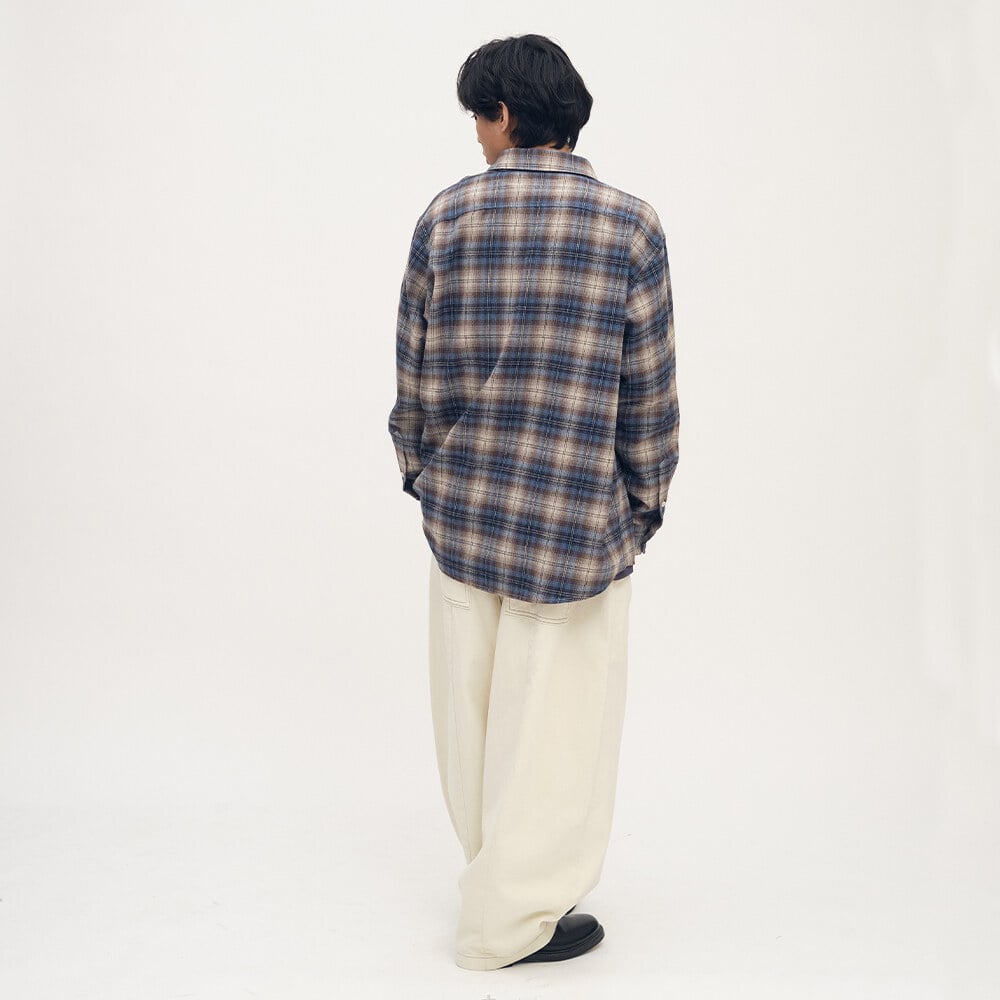 臘腸狗狗滑板格紋襯衫