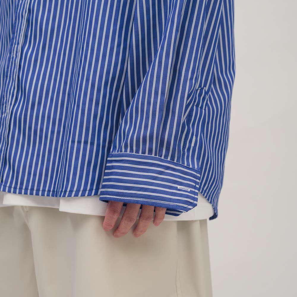 日常條紋長袖襯衫