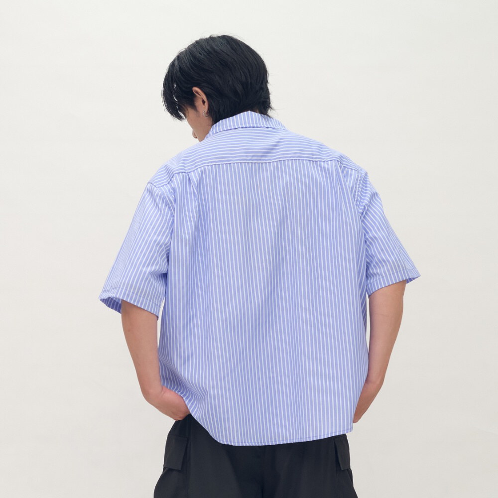 日常條紋短袖襯衫