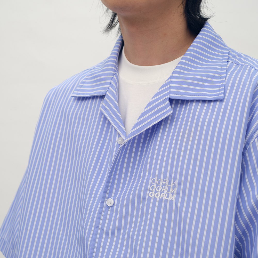 日常條紋短袖襯衫