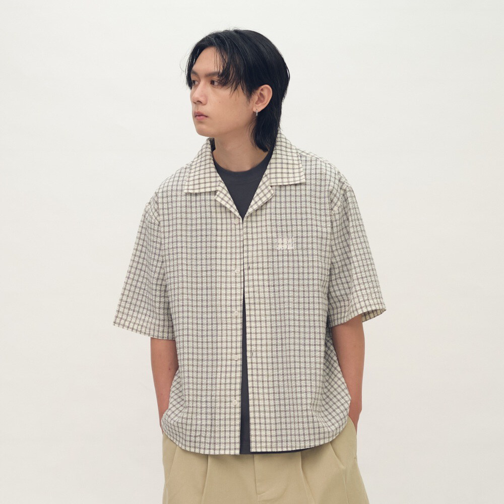 夏日泡泡紗短袖襯衫
