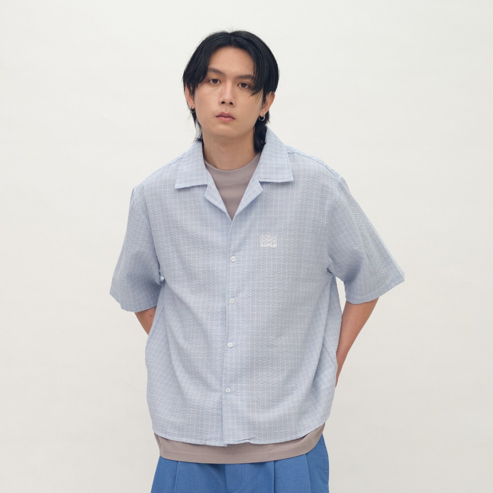 夏日泡泡紗短袖襯衫