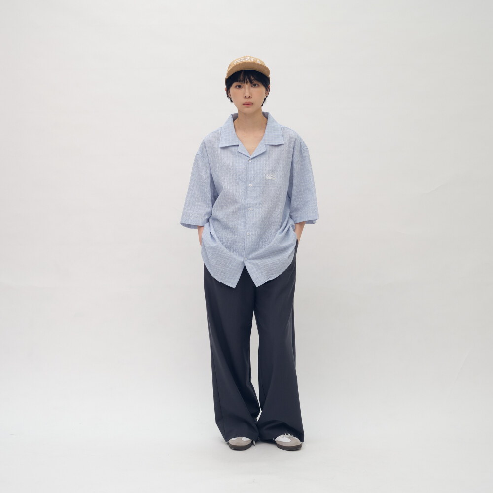 夏日泡泡紗短袖襯衫
