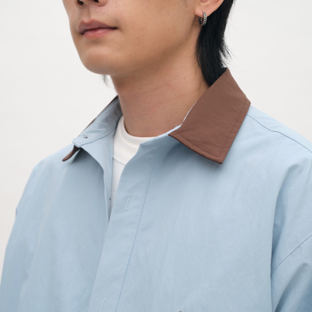 撞色圖像工作襯衫