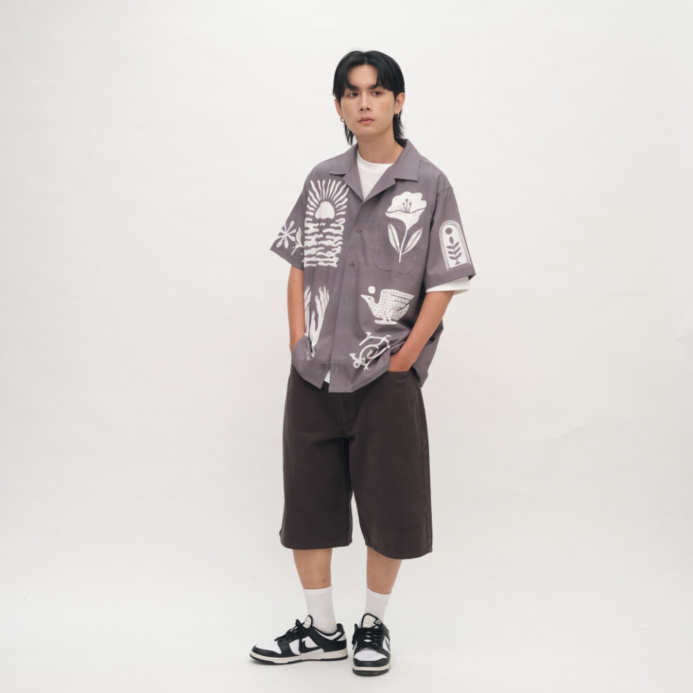 夏日涼爽細格印花襯衫