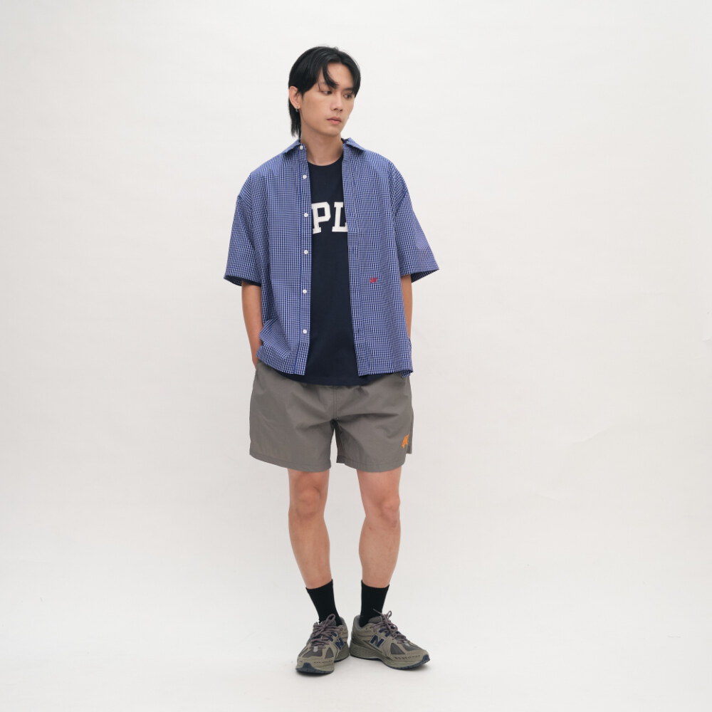 日常草寫LOGO格紋襯衫