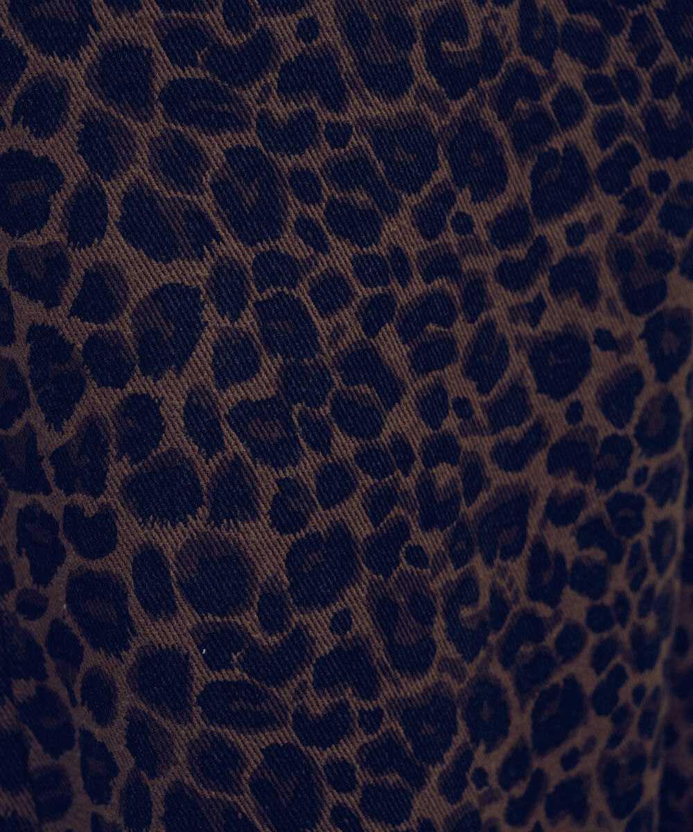 棉質豹紋闊腿褲