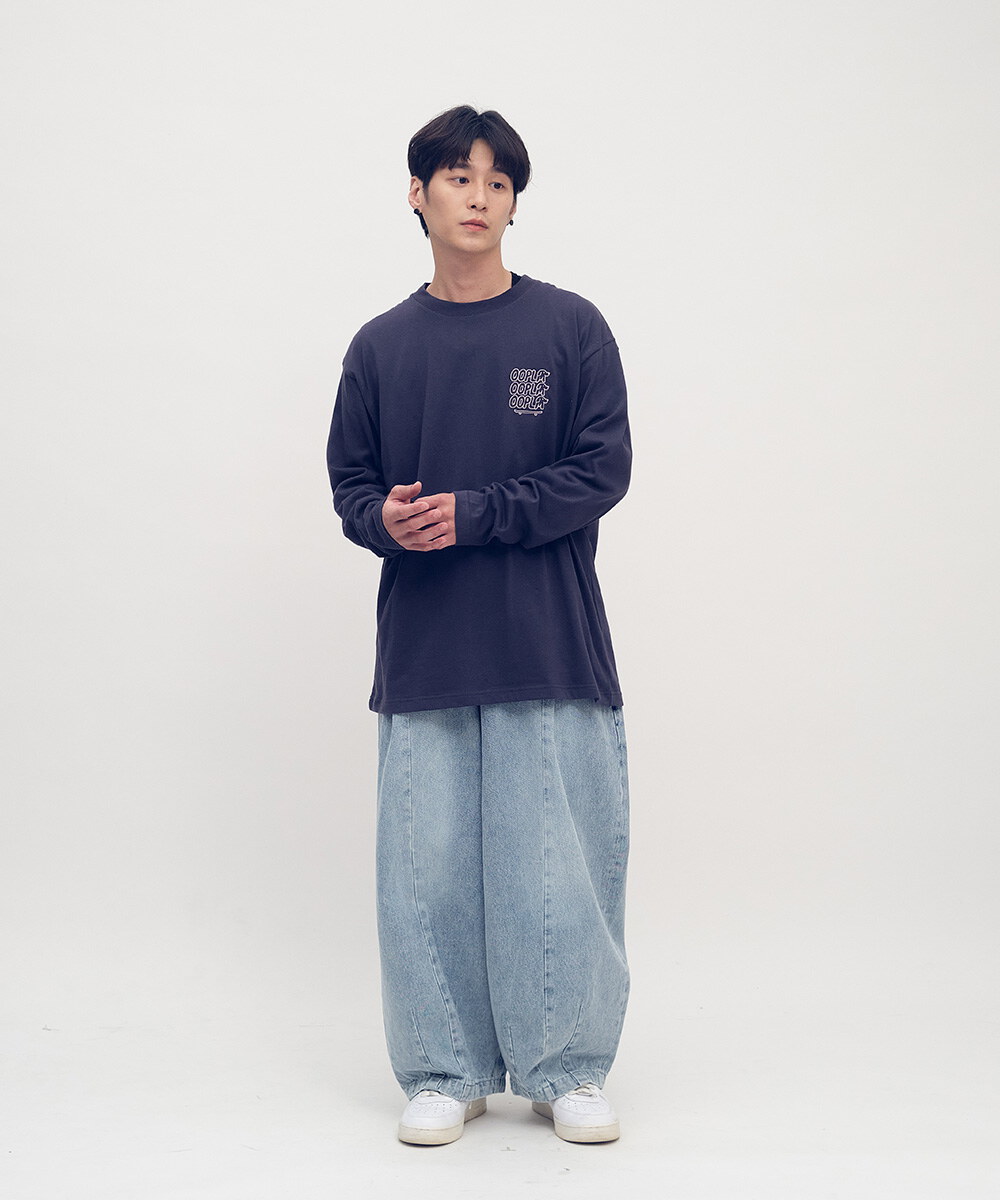 日常刷色牛仔燈籠褲