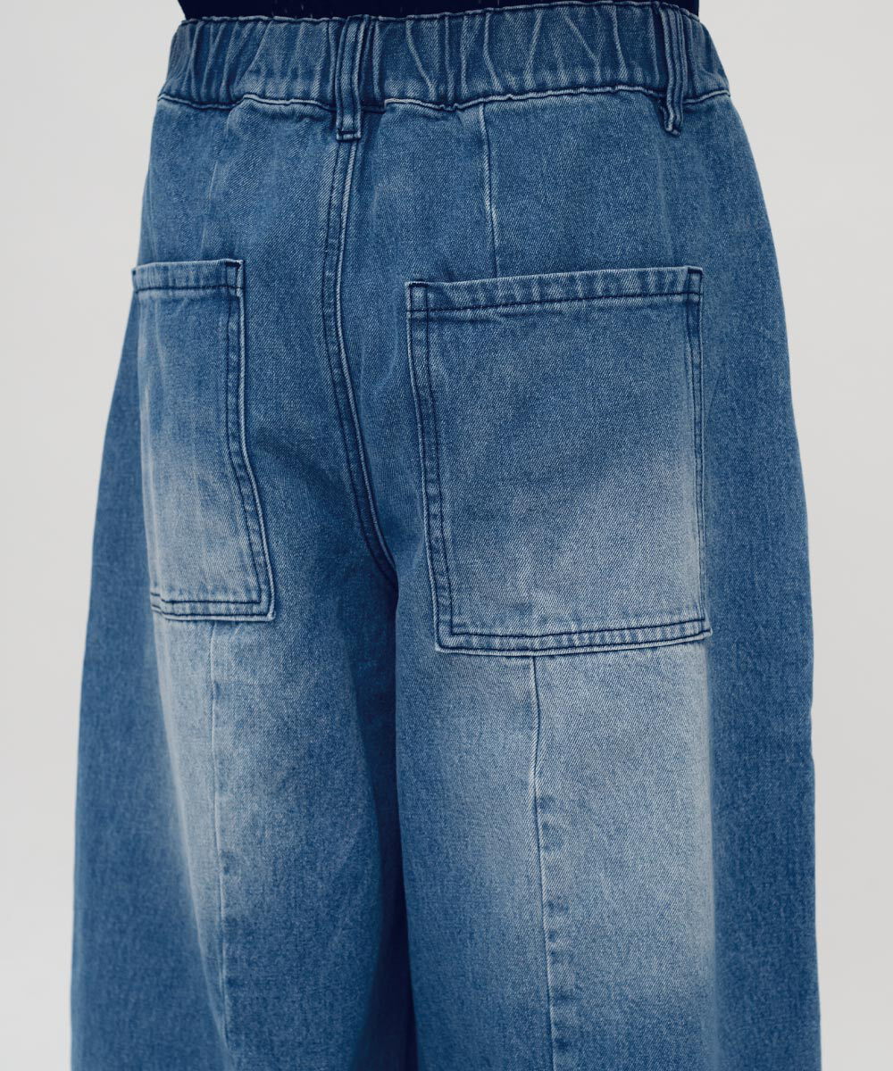 日常刷色牛仔燈籠褲