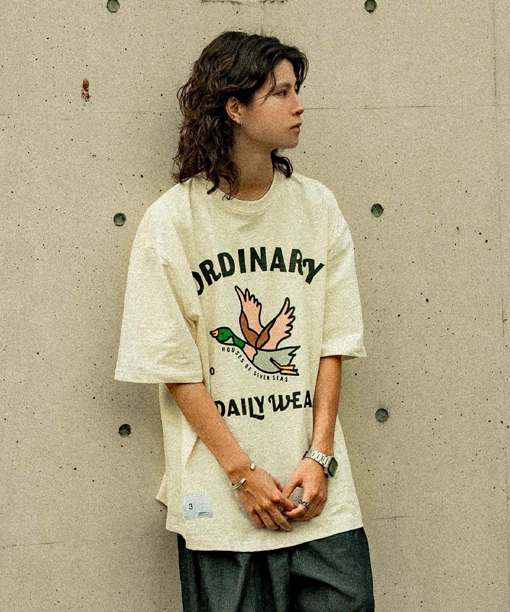 美式插畫大雁短tee