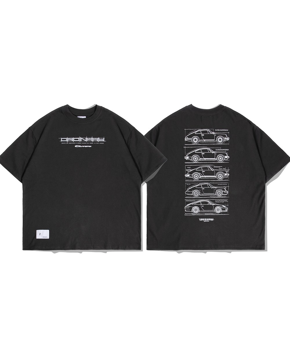 ORDINARY 手繪素描賽車TEE