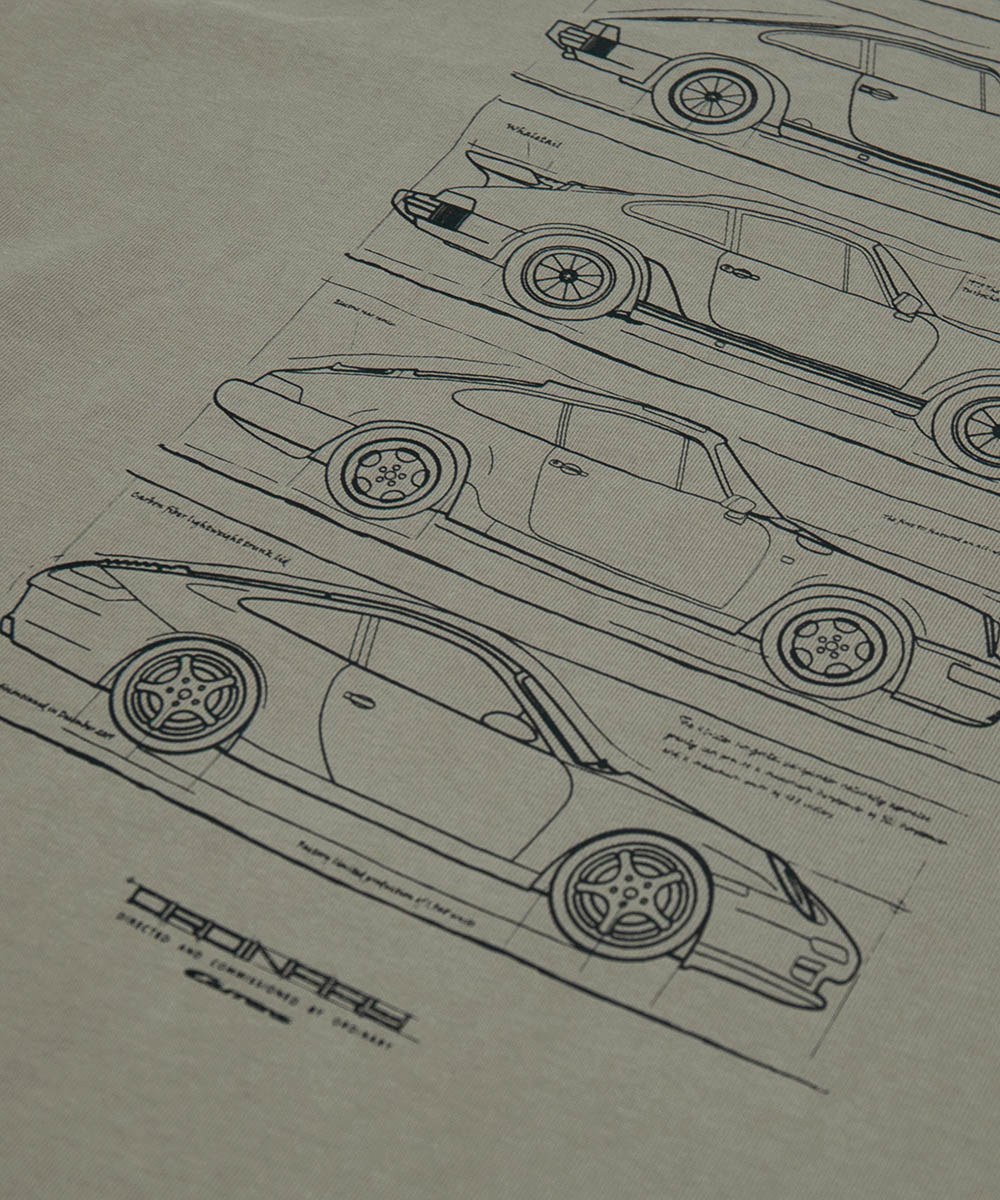 ORDINARY 手繪素描賽車TEE