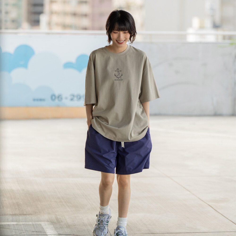 素描鯨魚航海圖短TEE
