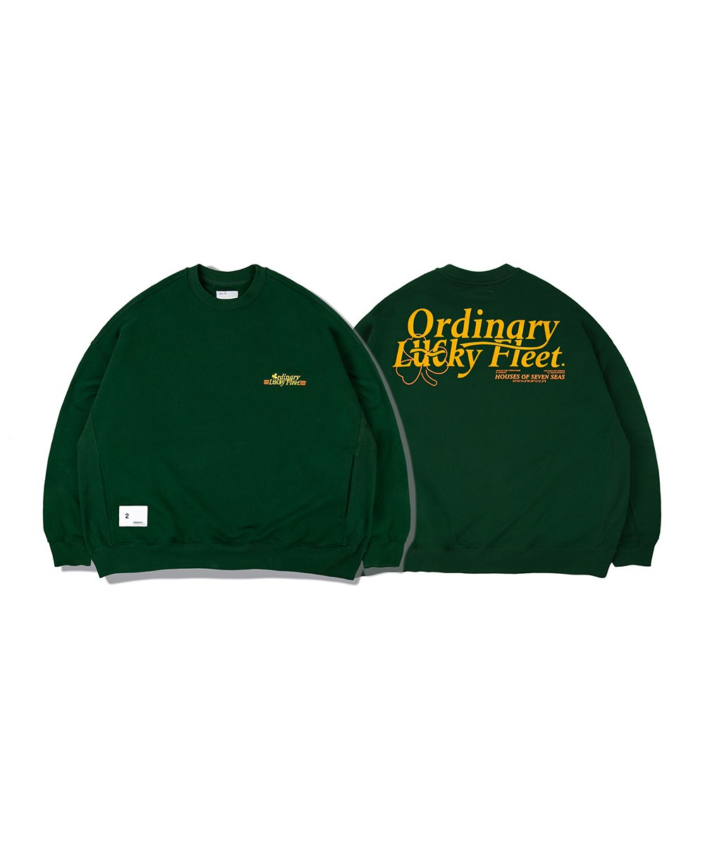 ORDINARY 幸運草標語燙絨大學TEE