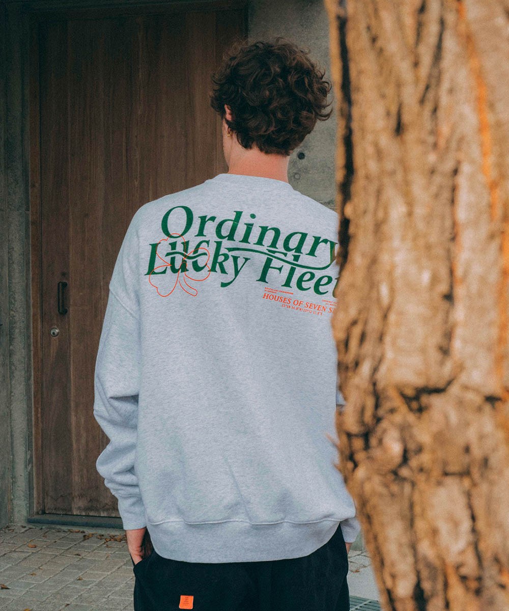 ORDINARY 幸運草標語燙絨大學TEE