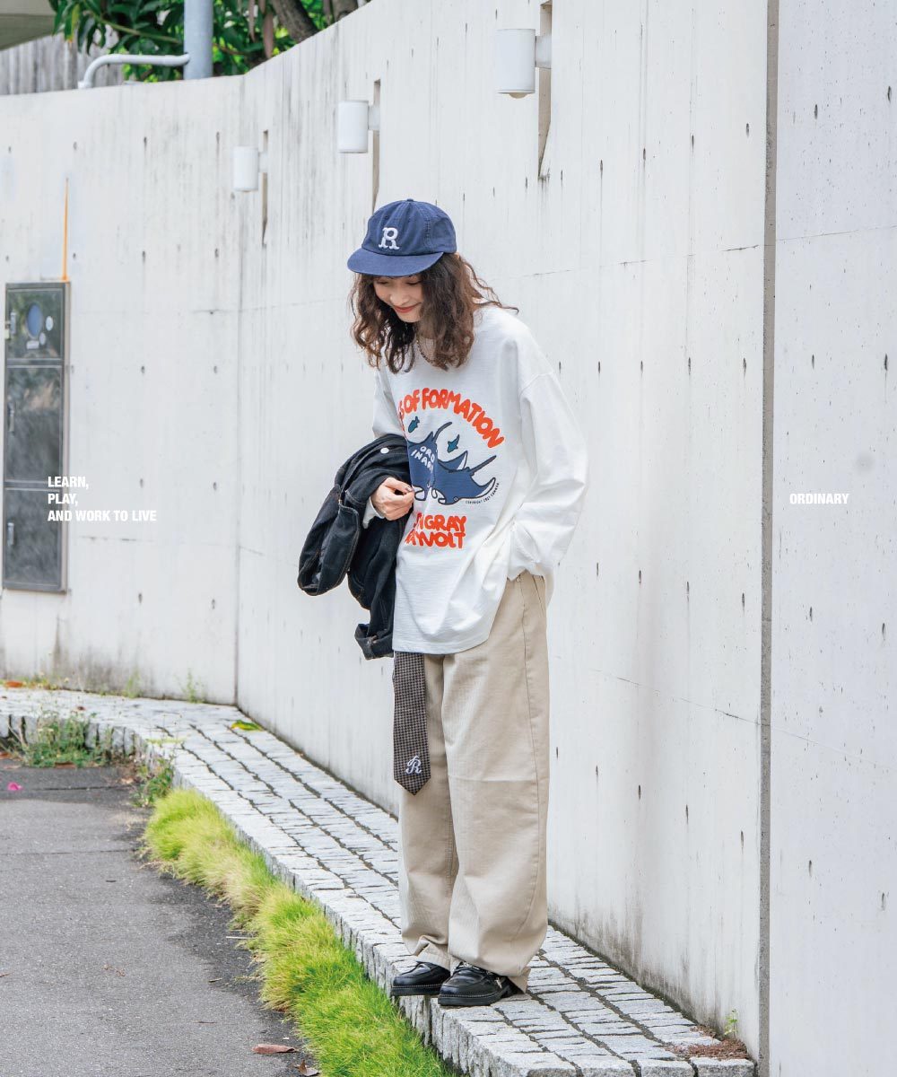 美式魟魚LOGO長TEE