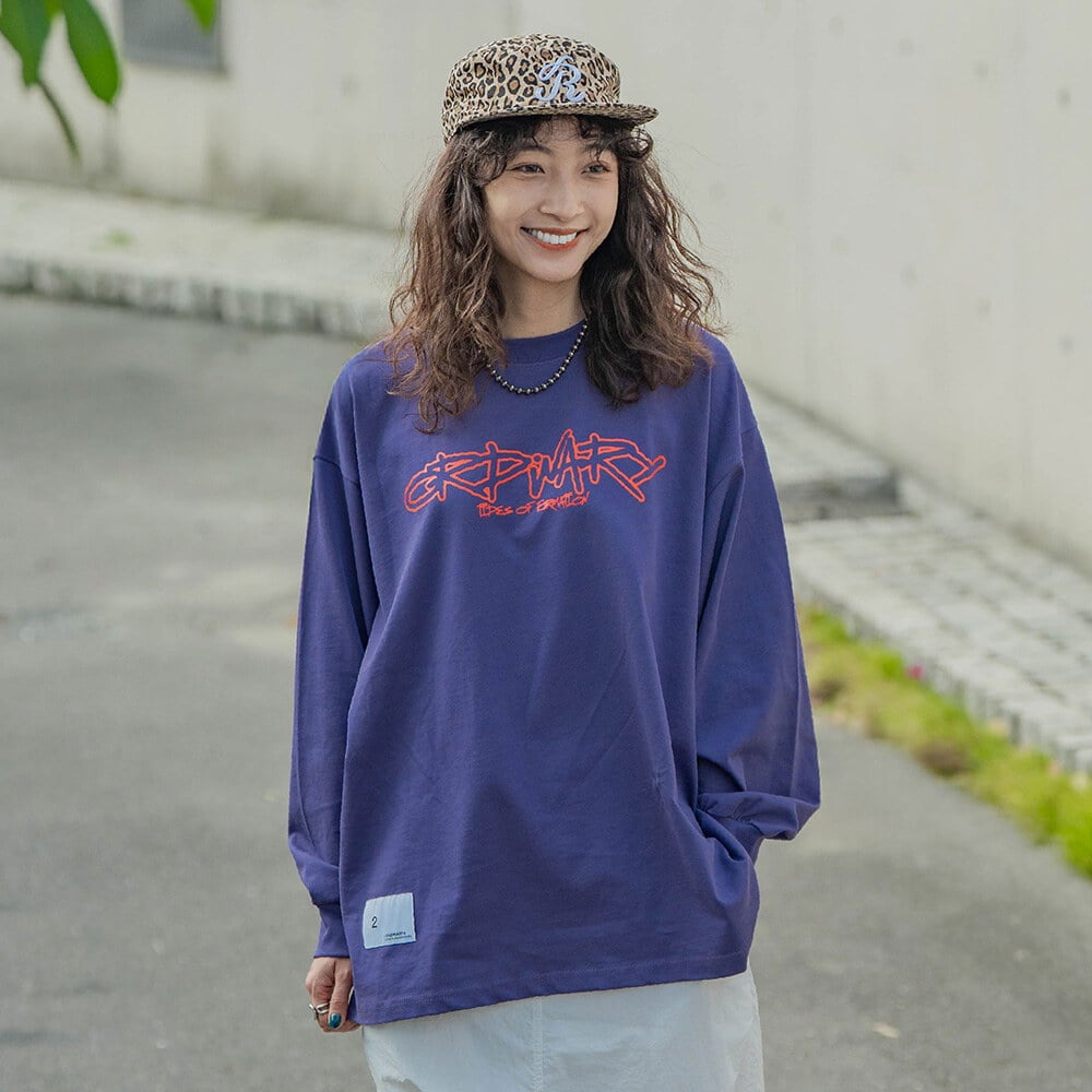 鯨魚照片塗鴉長TEE