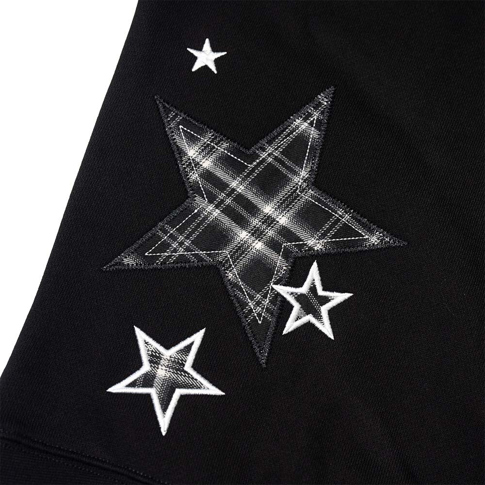 格紋星貼布大學T