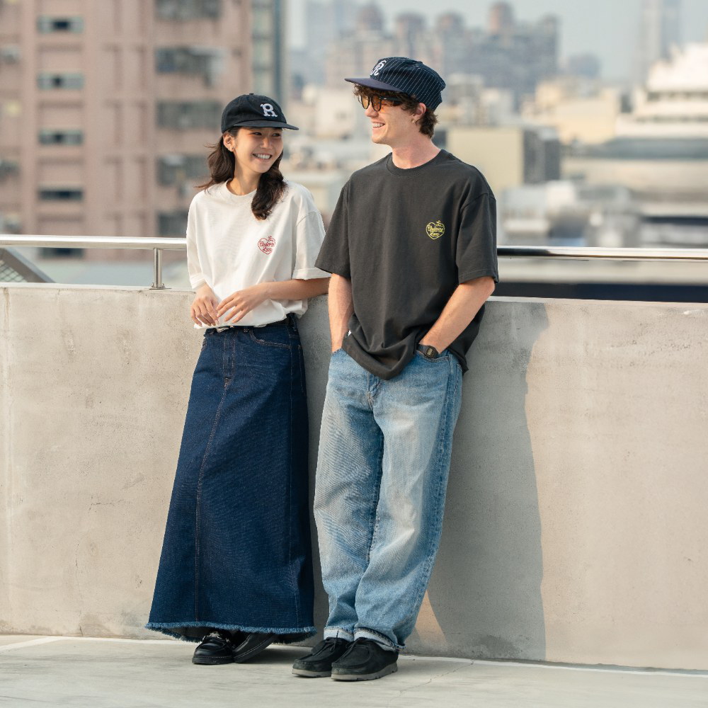 愛心衝浪復古短T