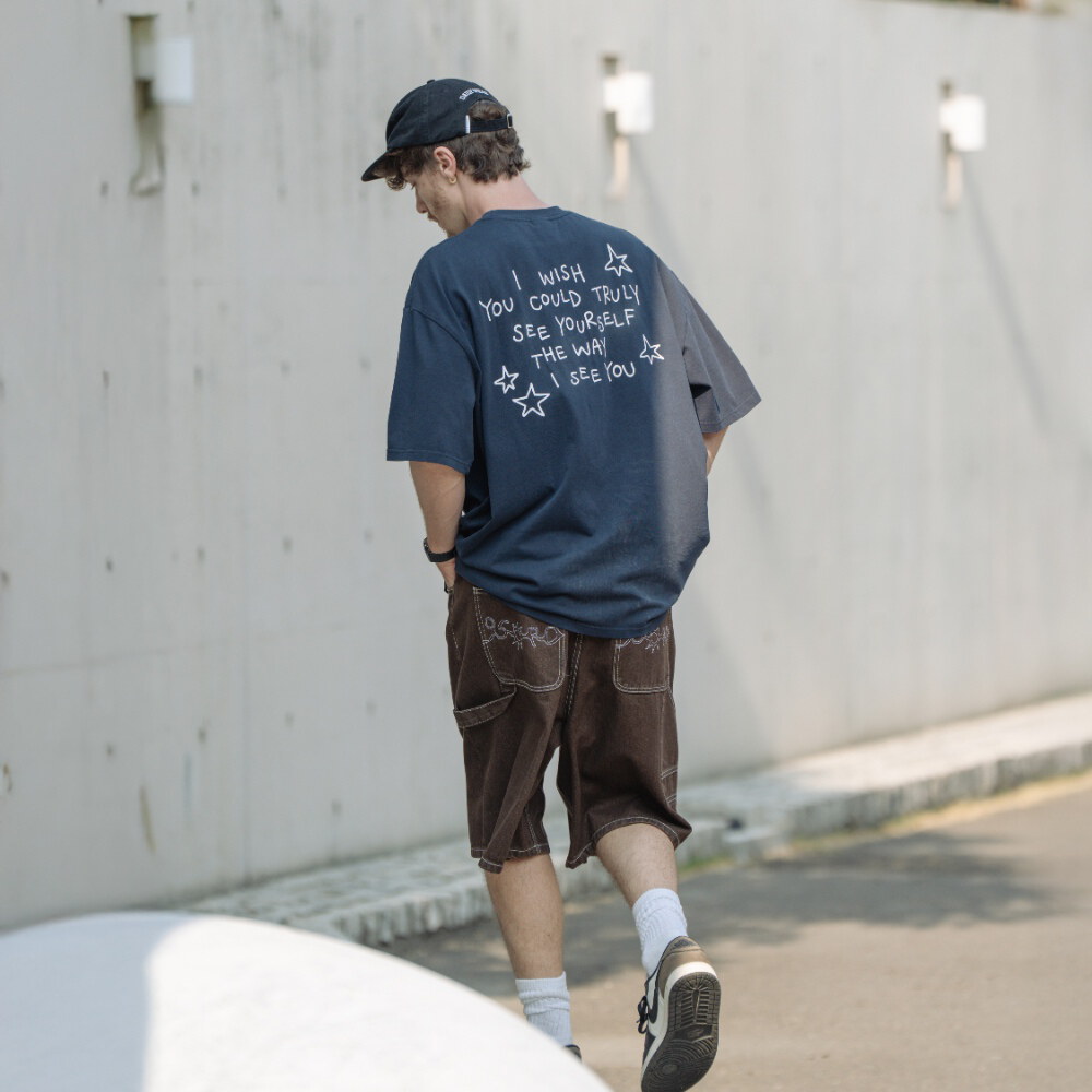 手繪星星標語短TEE