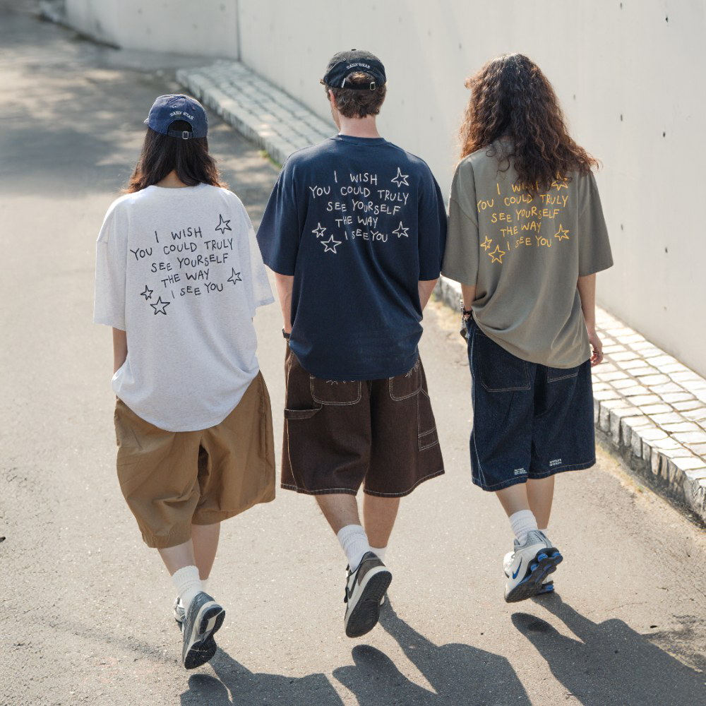 手繪星星標語短TEE