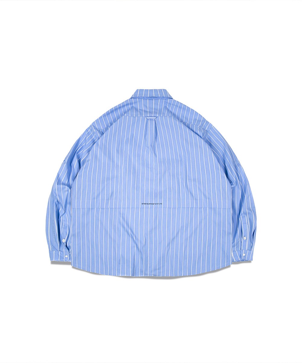 ORDINARY 口袋直紋拼接襯衫