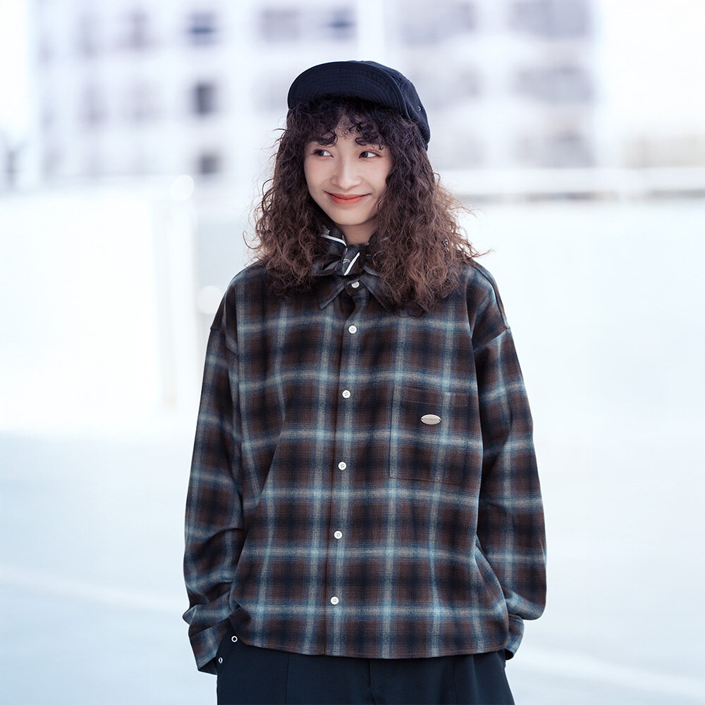 可拆頭巾格紋短版襯衫2.0