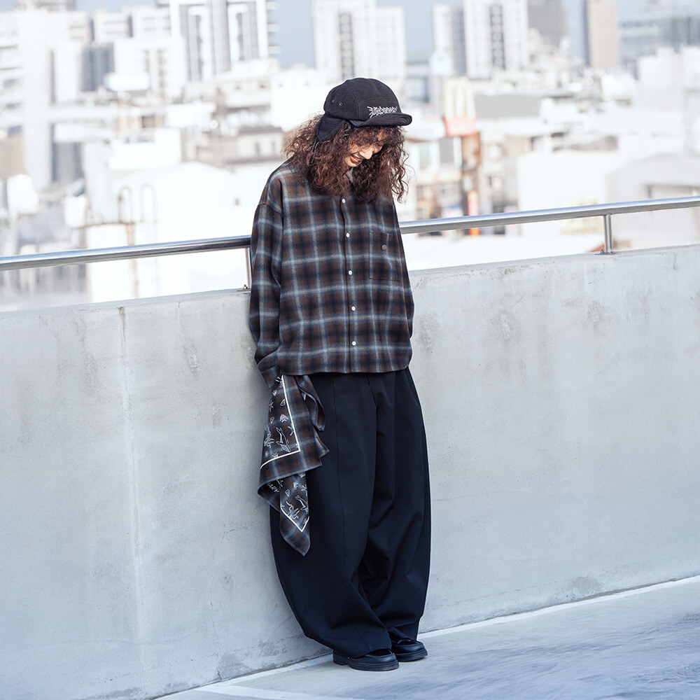 可拆頭巾格紋短版襯衫2.0